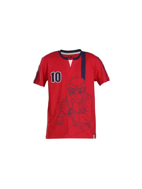 Ben 10 Boys Red Printed T-shirt
