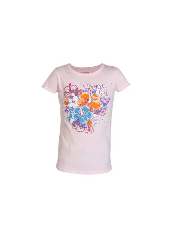 Kids Ville Girls Pink Printed Top