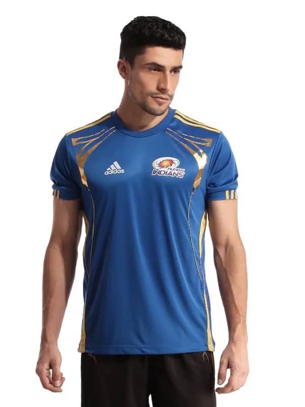 ADIDAS Mumbai Indians Men Blue Fan T-shirt