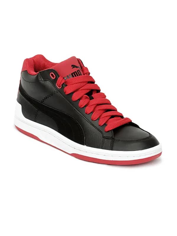 Puma Men Black Mid Evo Leather Shoes