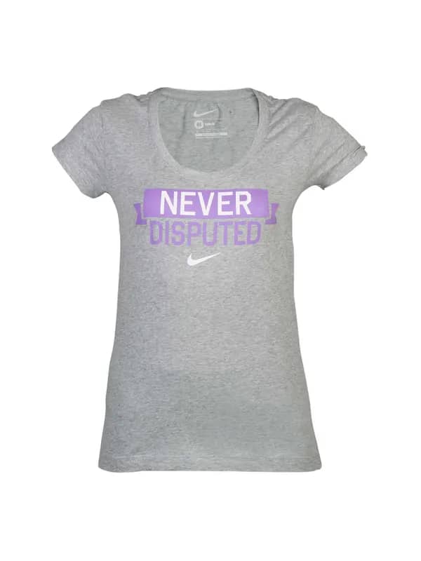 Nike Women Printed Grey T-shirt