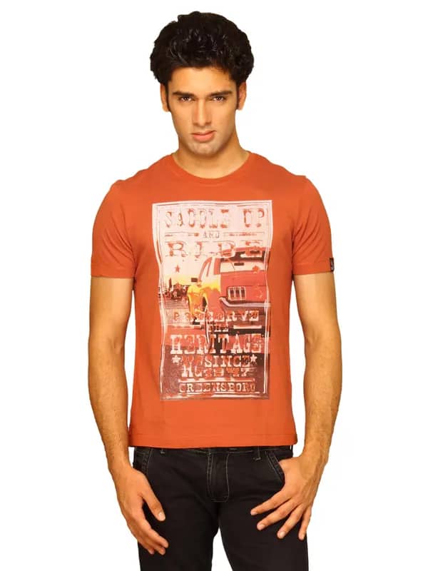 Wrangler Men's Saddle Up Rust T-shirt