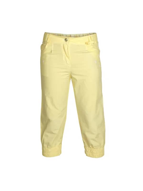 Allen Solly Kids Girls Poplin Yellow Capris
