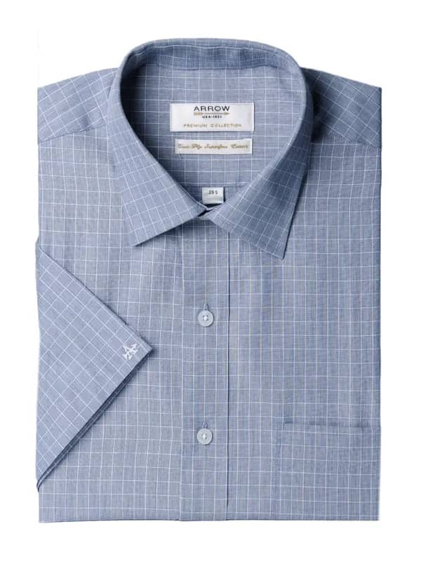 Arrow Men Blue Check Shirt