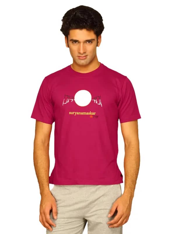 Urban Yoga Men's Suryanamaskar Red T-shirt