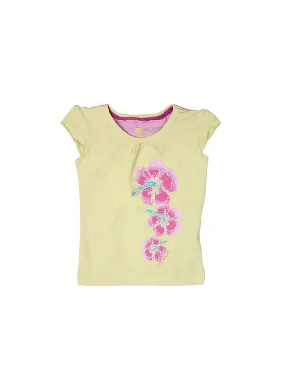 Gini and Jony Girls Printed Yellow Top