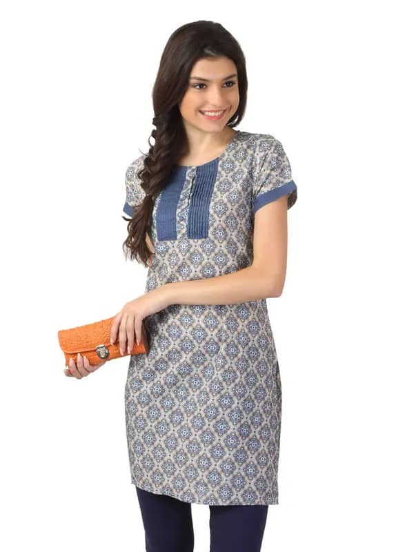 Diva Women Printed Blue Kurta