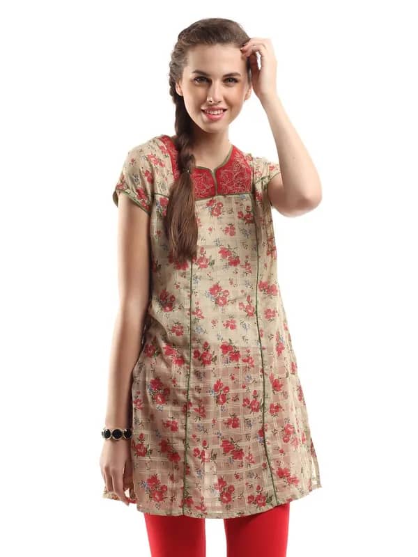 Diva Women Printed Beige Kurta