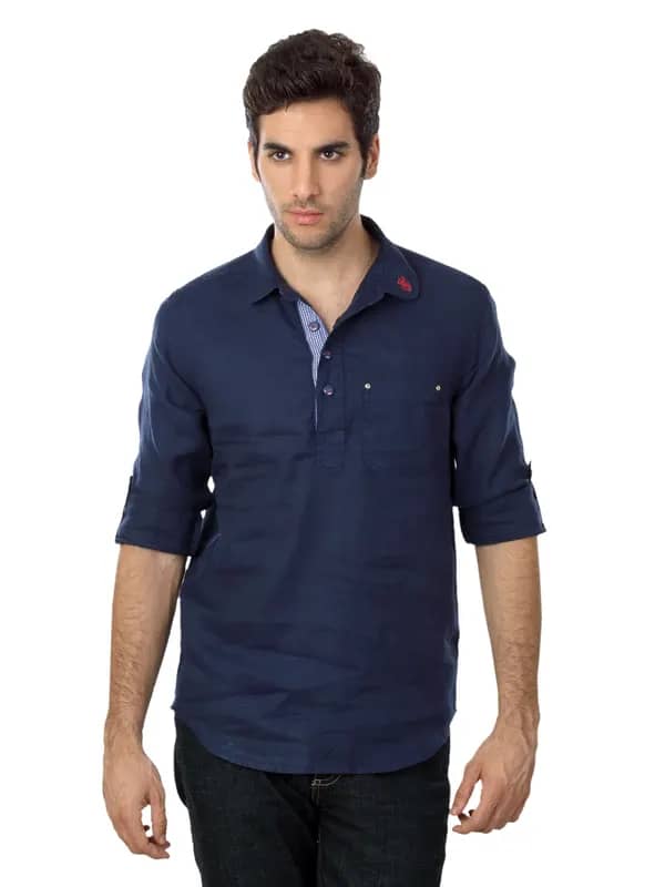 Spykar Men Ranger Navy Blue Shirt