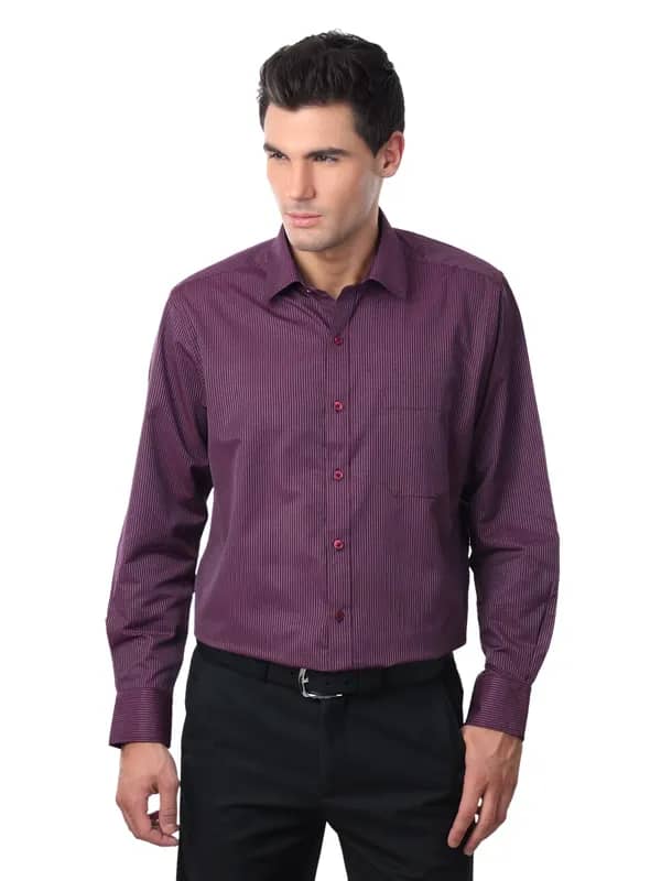 Peter England Men Maroon Purple Shirt