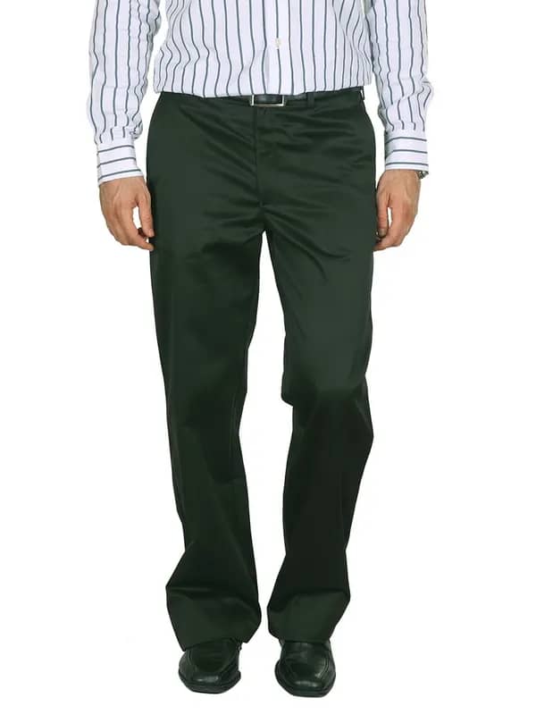 Peter England Men Dark Olive Green Trousers