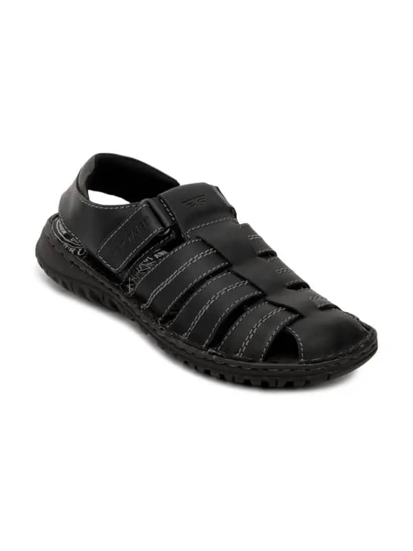 Red Tape Men Black Sandals