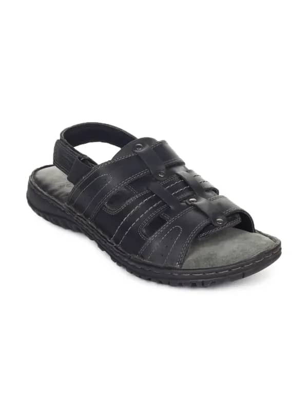 Red Tape Men Black Sandals