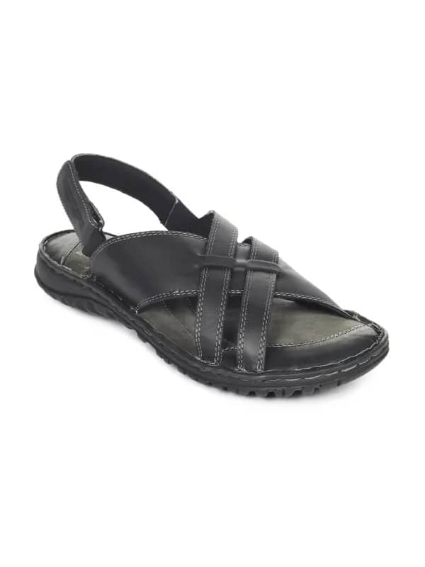 Red Tape Men Black Sandals