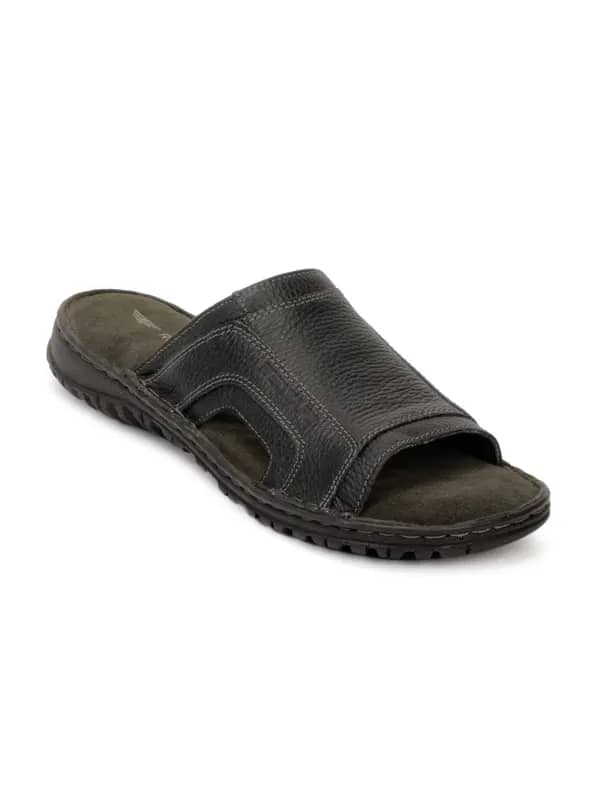 Red Tape Men Black Sandals