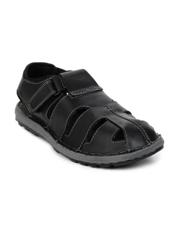 Red Tape Men Black Sandals