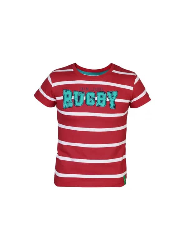 Palm Tree Boys Striped Red T-Shirt