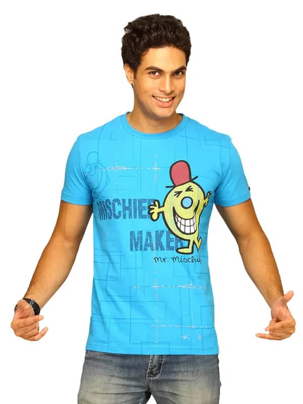 Mr.Men Men's Mischief Maker Blue T-shirt