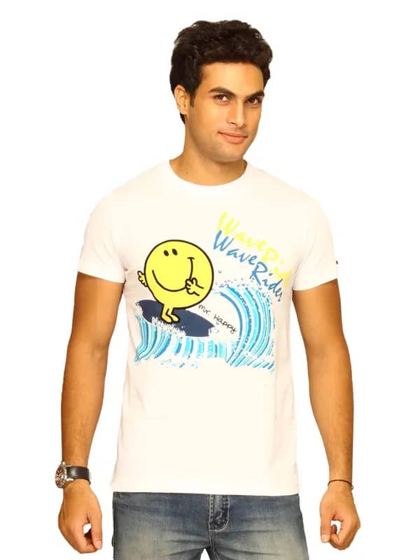 Mr.Men Men's Wave Rider White T-shirt
