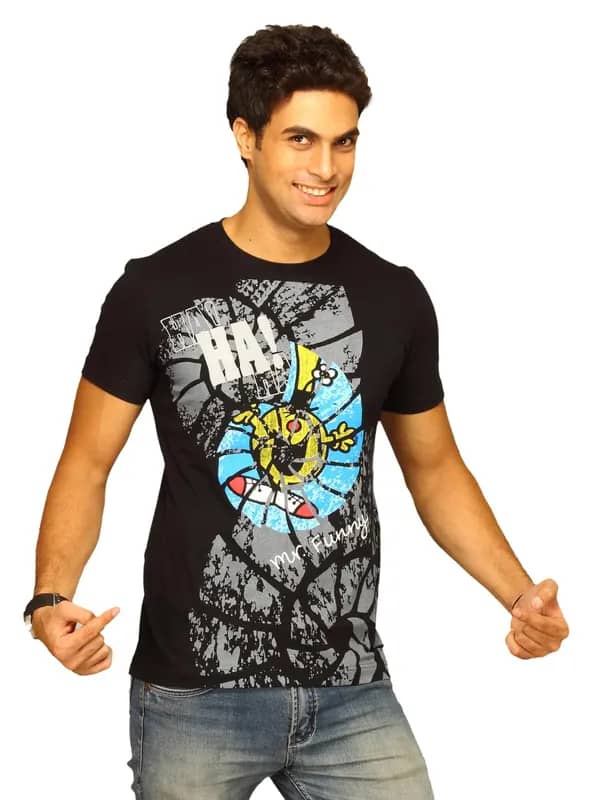 Mr.Men Men's Funny Black T-shirt