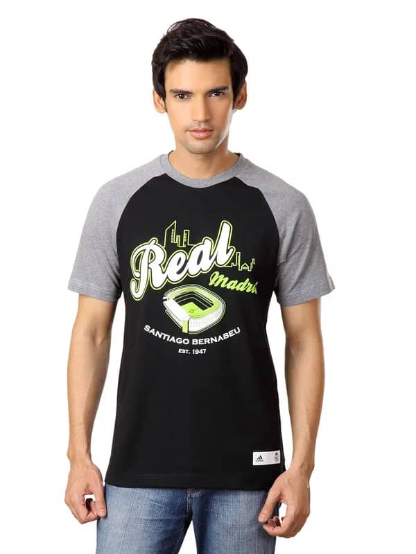 ADIDAS Men Black T-shirt