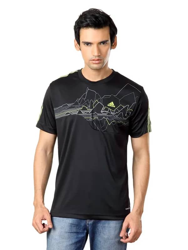 ADIDAS Men Black T-shirt