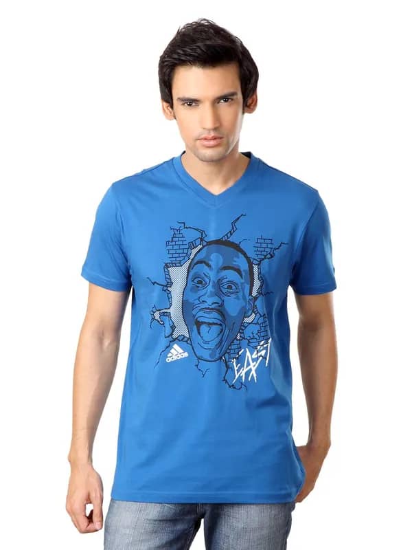 ADIDAS Men Blue T-shirt