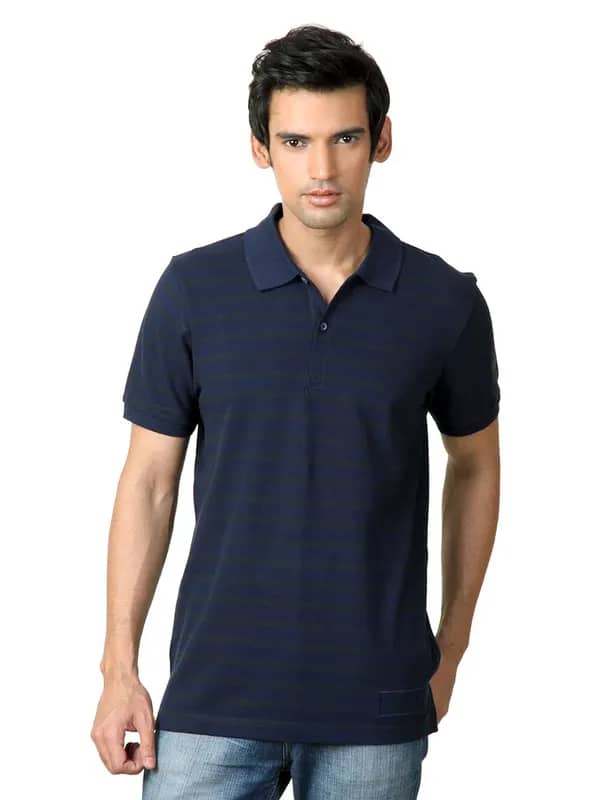 ADIDAS Men Navy Blue T-shirt