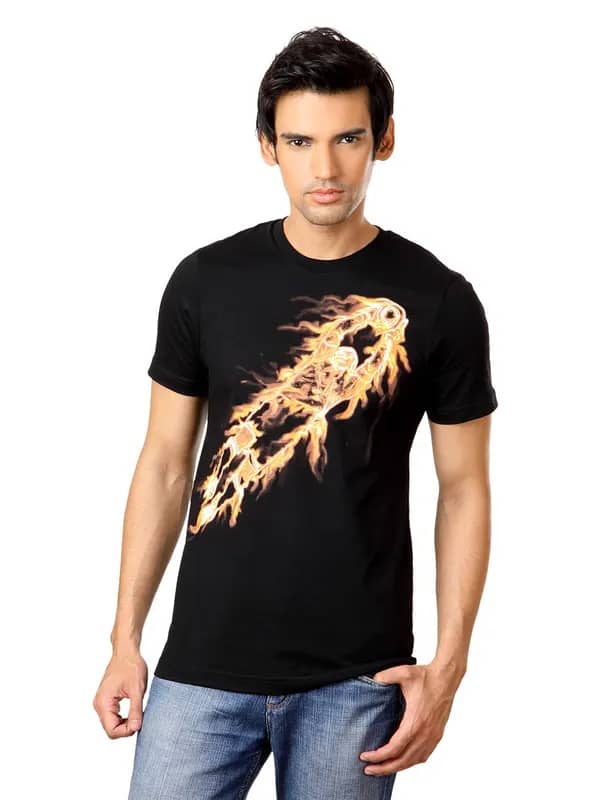 ADIDAS Men Black Printed T-shirt