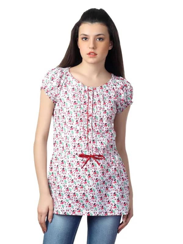 Mumbai Slang Women Floral White Kurti