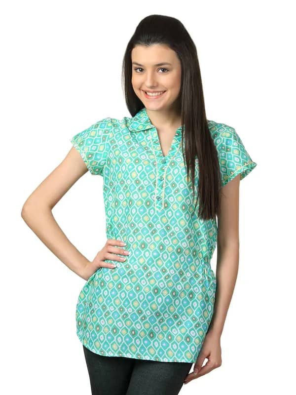 Mumbai Slang Women Light Green Kurti