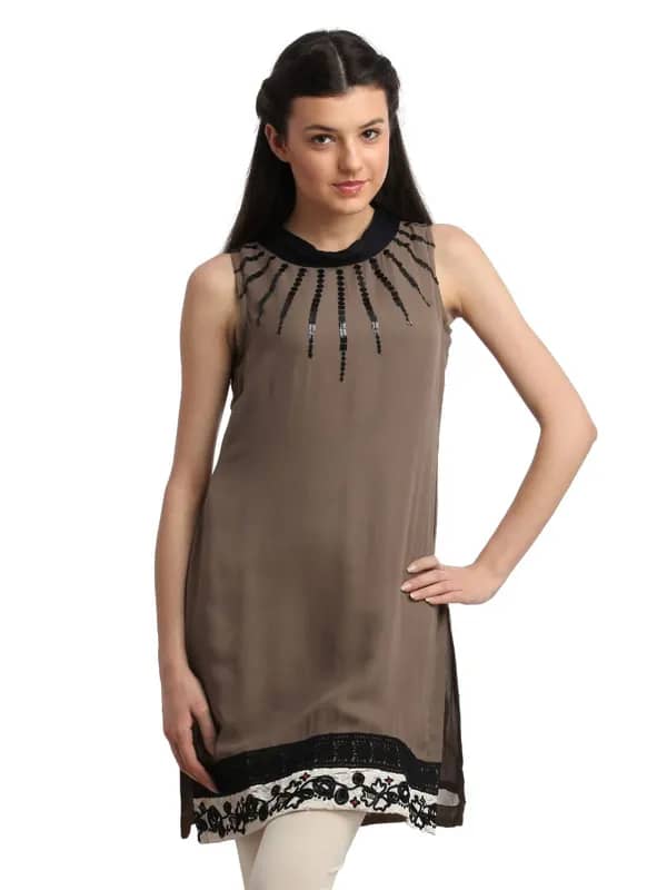 La-Emotio Women Brown Kurta