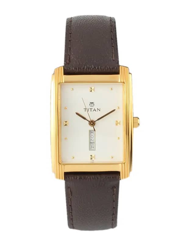 Titan Men White Dial Watch