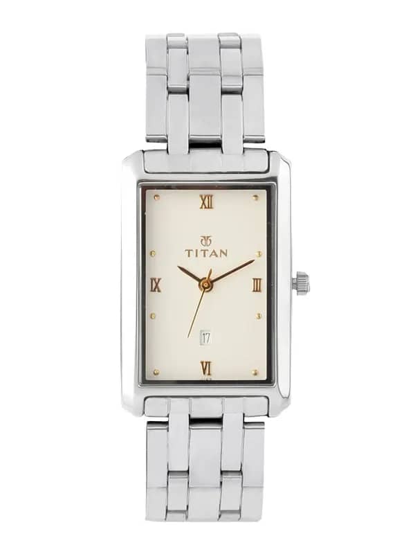 Titan Men White Dial Watch
