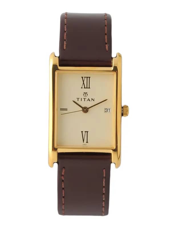 Titan Men Cream Dial Watch