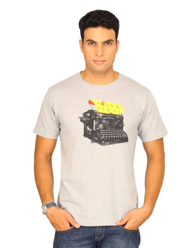 Inkfruit Men's Type Bee Grey Melange T-shirt