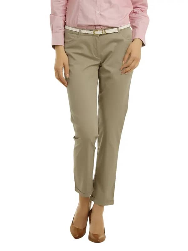 Allen Solly Woman Khaki Trousers