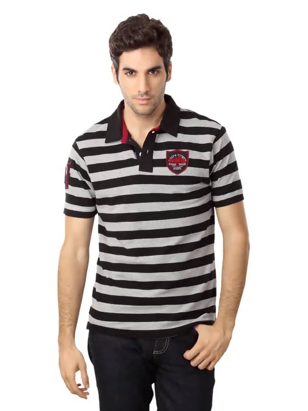 Wrangler Men Black Polo T-shirt