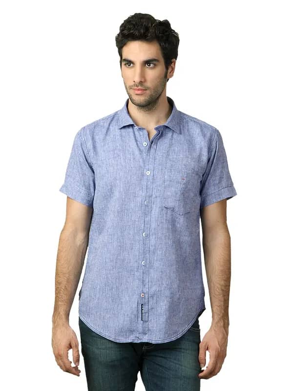 Basics Men Blue Shirt