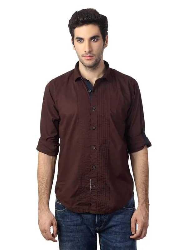 Basics Men Brown Shirt