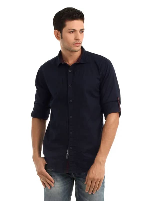 Basics Men Navy Shirt