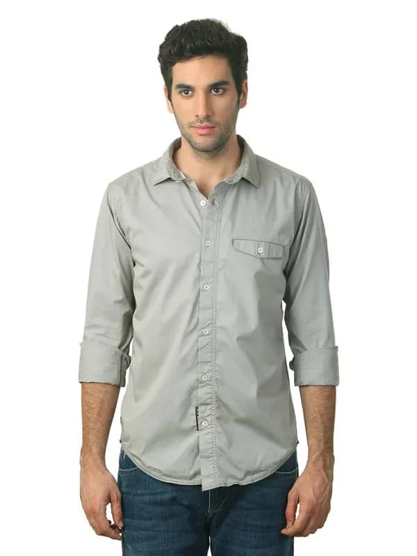 Basics Men Grey Shirt