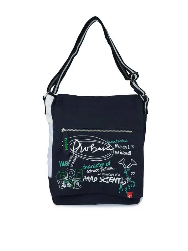 Probase Men Navy Blue Messenger Bag