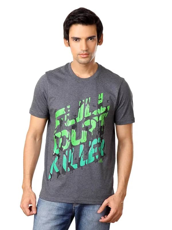 ADIDAS Men Grey T-shirt