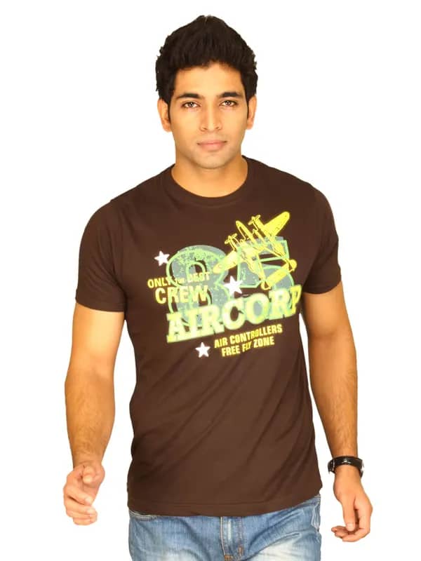 Probase Men's Aircorp Brown Tshirt
