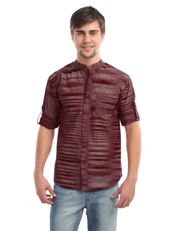Mother Earth Men Maroon Shirt
