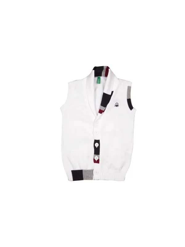 United Colors of Benetton Boys White Waistcoat