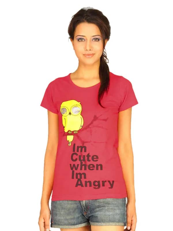 Jealous 21 Women's I am Cute When I am Angry Red T-shirt