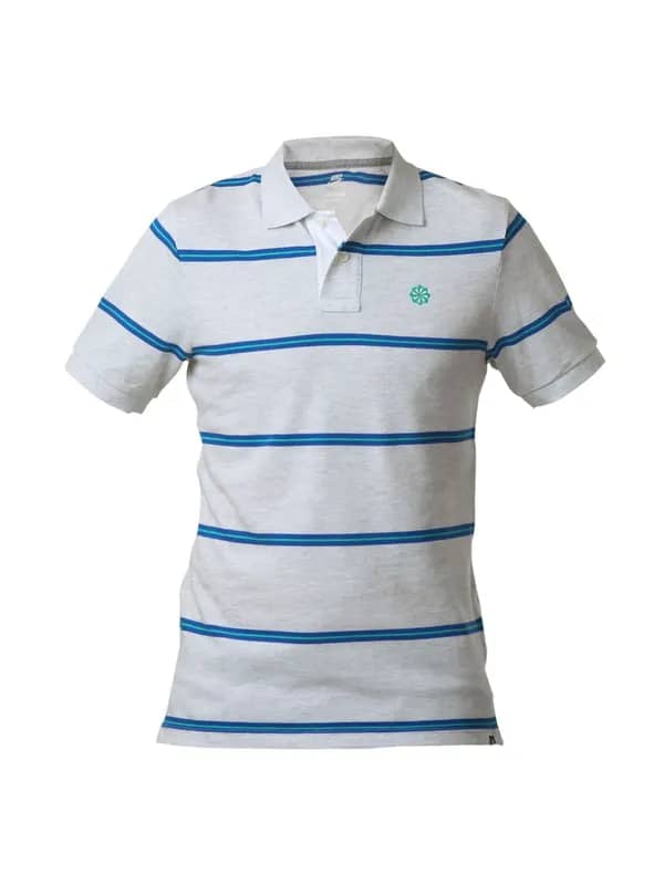 Nike Men Grey Striped T-shirt