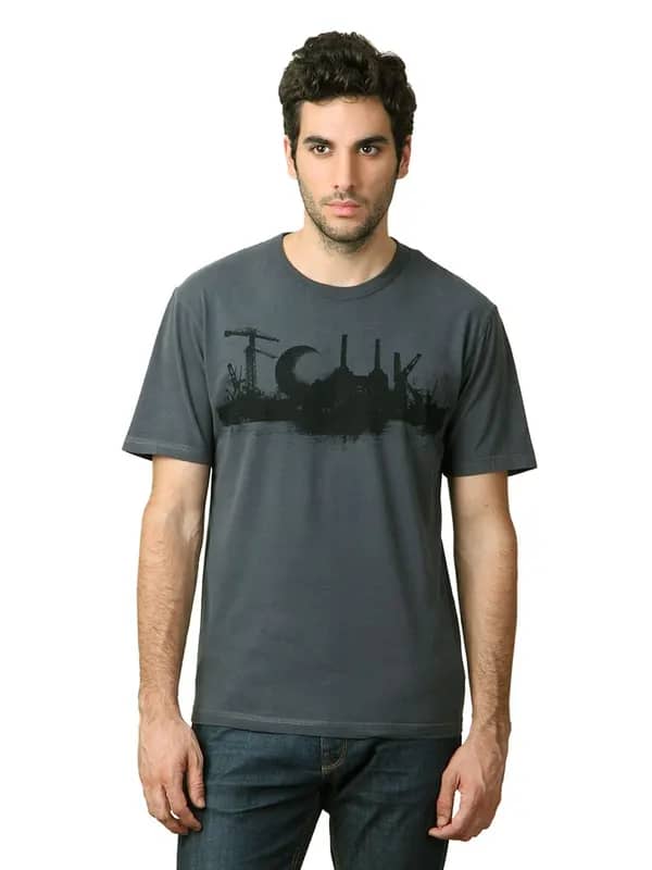 French Connection Men Grey T-shirt